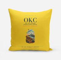 Thumbnail for OKC Will Rogers International Airport (OKC) design on yellow pillow