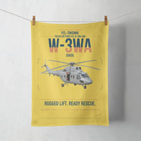 Thumbnail for PZL-Świdnik W-3WA Sokół design on yellow towel