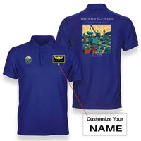 Thumbnail for VINTAGE G4509 - The Salvage Yard - Double-Side Polo T-Shirt design on blue+name