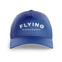 Thumbnail for Flying All Around The World printed hat - blue