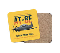 Thumbnail for AT-6E Wolverine Light Attack design on yellow 1 piece coaster