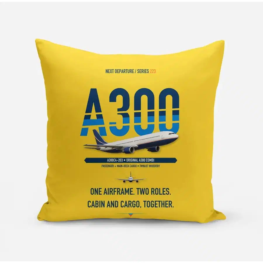 Airbus A300C4-203 design on yellow pillow