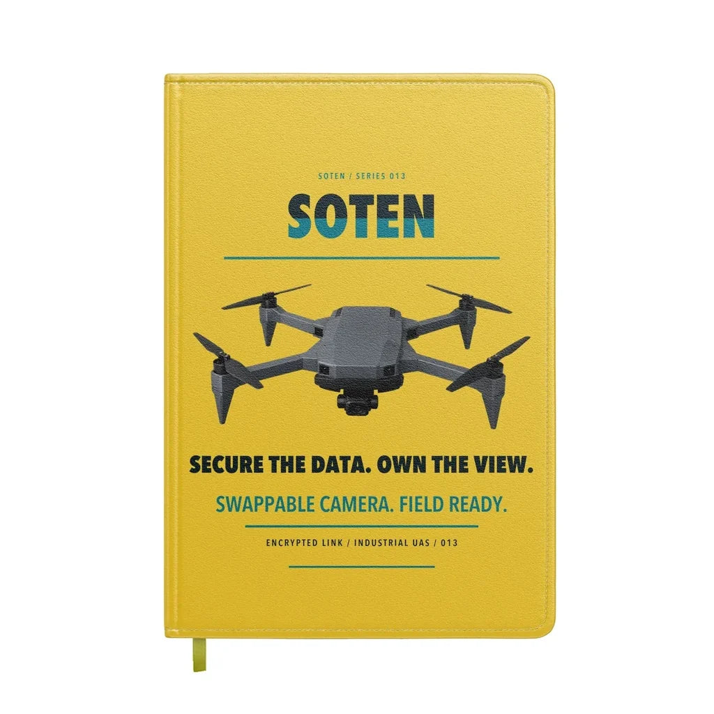 ACSL SOTEN design on yellow notebook
