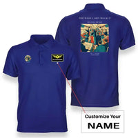 Thumbnail for VINTAGE G4467 - The Wide Cabin Mockup - Double-Side Polo T-Shirt design on blue+name