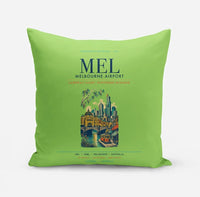 Thumbnail for Melbourne Airport (MEL) design on light green pillow