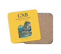 Thumbnail for Grenoble-Isère Airport (GNB) design on yellow 1 piece coaster