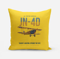 Thumbnail for Curtiss JN-4D Jenny design on yellow pillow
