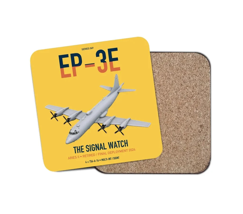 EP-3E ARIES II design on yellow 1 piece coaster