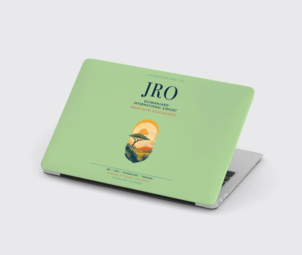 Kilimanjaro International Airport (JRO) design on light green MacBook case