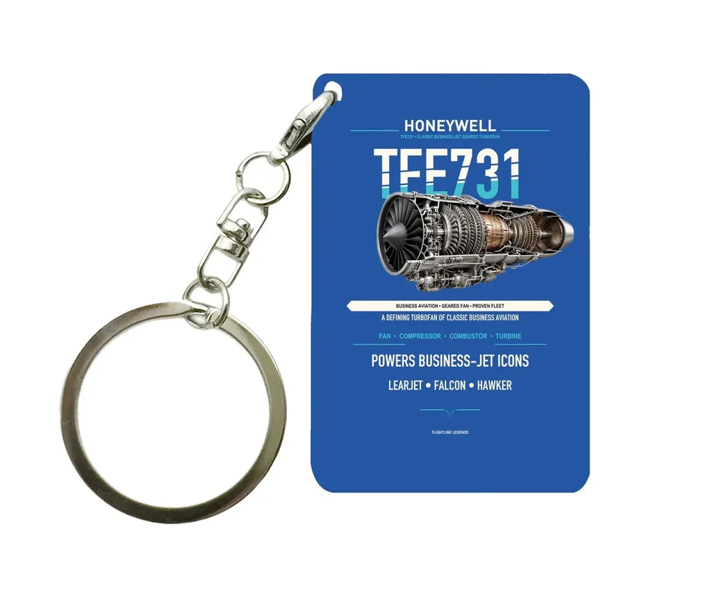 TFE731 Key Chain design on blue key chain