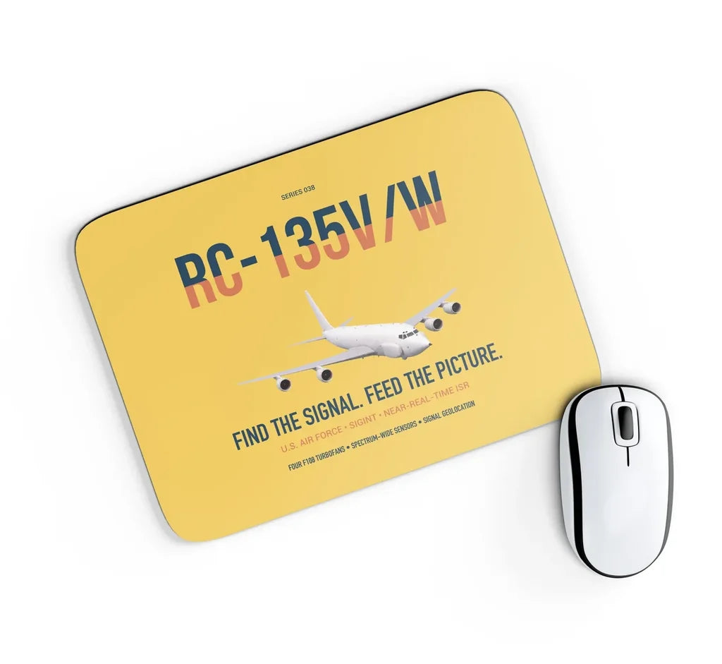 RC-135V W Rivet Joint design on yellow rectangle mouse pad