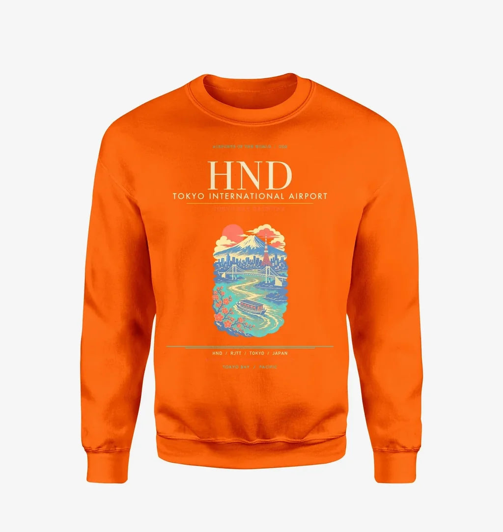 Tokyo Haneda Airport HND Sweatshirt - Orange
