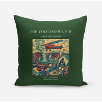 Thumbnail for VINTAGE G4042 - The Volcano Watch - Designed Pillows design on darkgreen