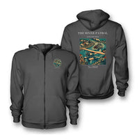 Thumbnail for VINTAGE G4050 - The River Patrol - Premium Zipped Hoodie design on darkgray
