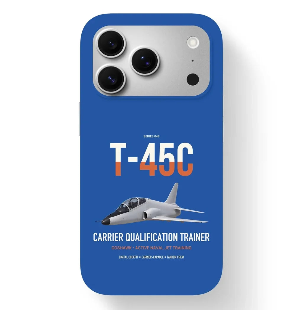 T-45C Goshawk design on blue magsafe iphone case, for iPhone 17 Pro