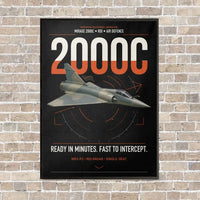 Thumbnail for Dassault Mirage 2000C RDI vertical canvas print - framed - black background