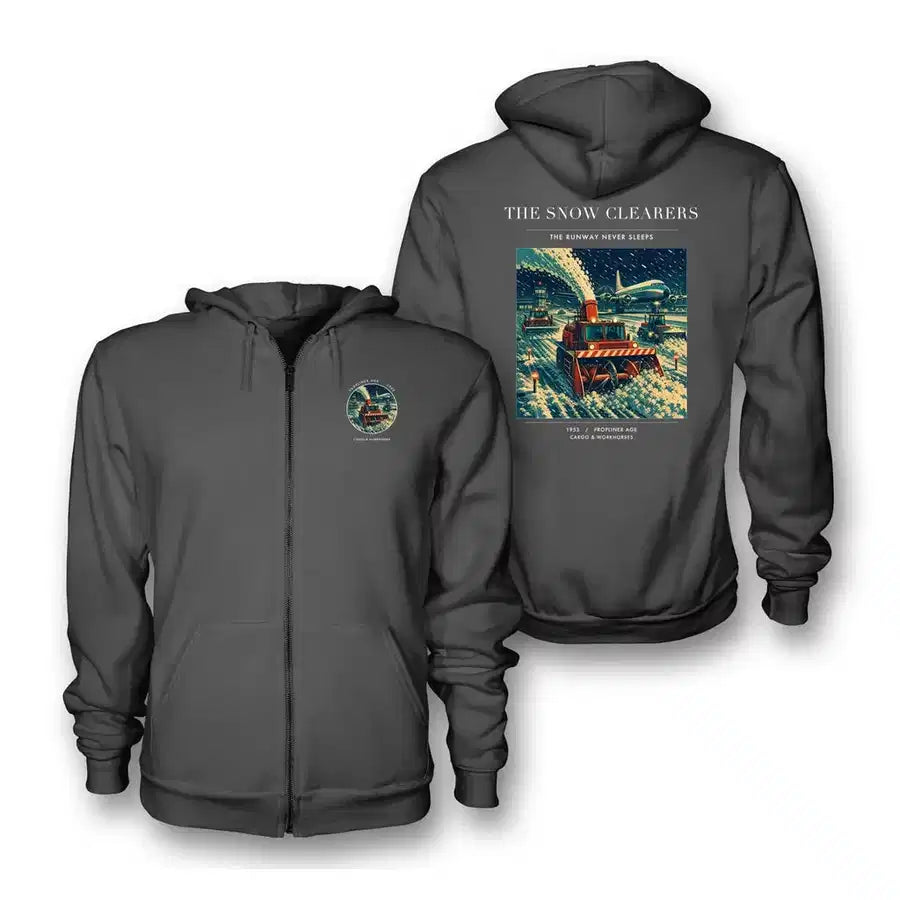 VINTAGE G4105 - The Snow Clearers - Premium Zipped Hoodie design on darkgray
