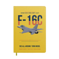 Thumbnail for F-16C Fighting Falcon See All Around Turn Inside design on yellow notebook
