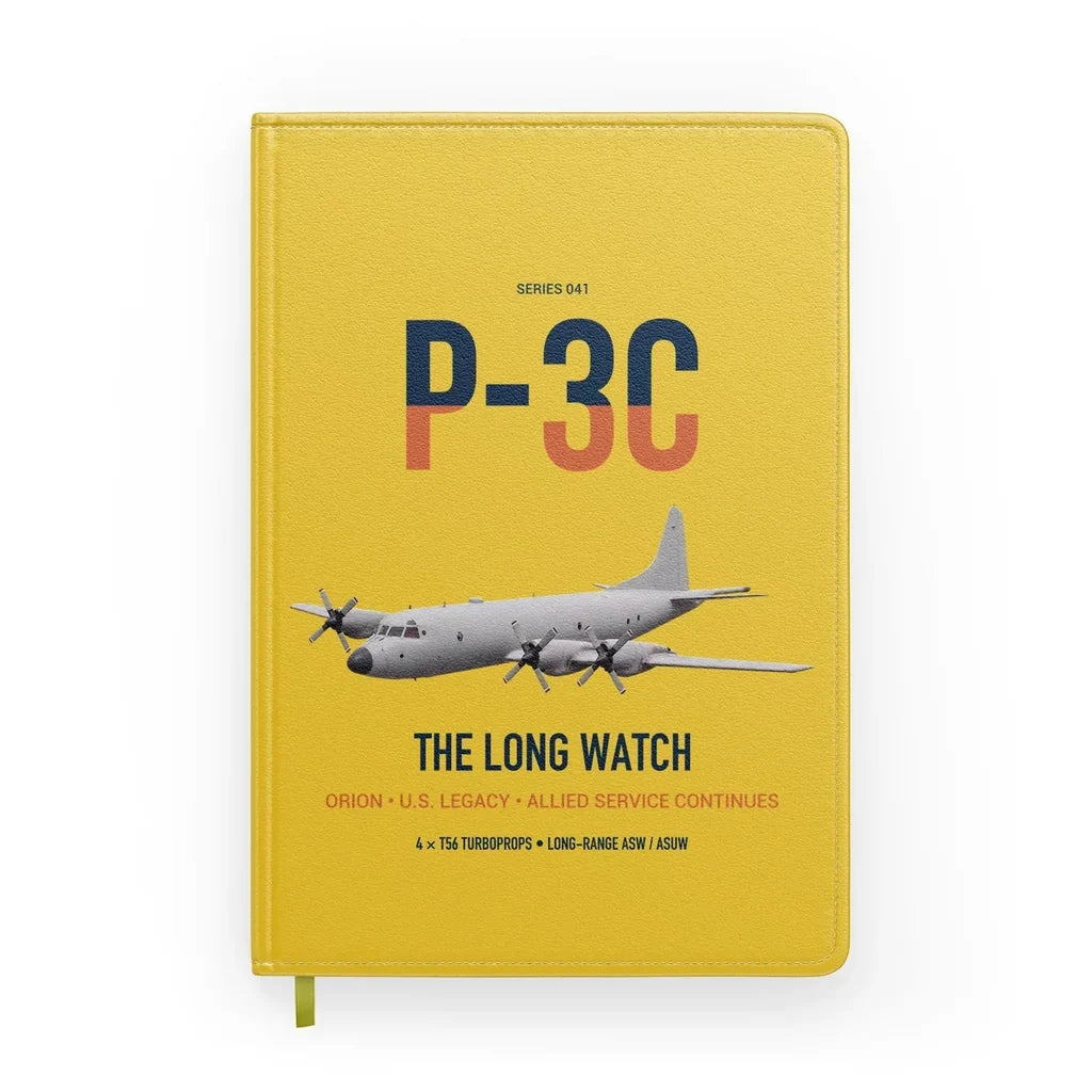 P-3C Orion design on yellow notebook