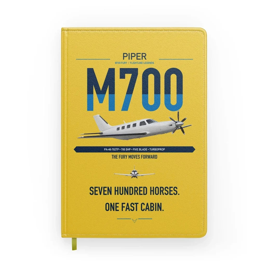 Piper M700 Fury design on yellow notebook