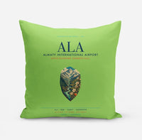 Thumbnail for Almaty International Airport (ALA) design on light green pillow