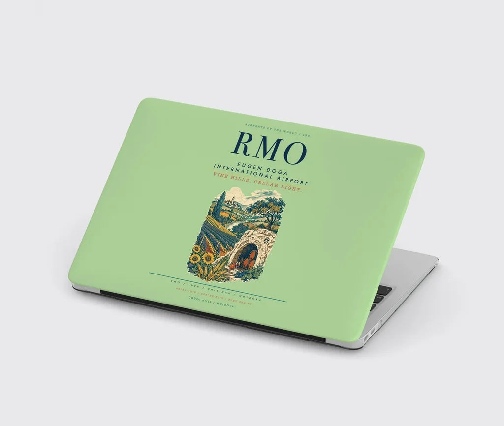 Chisinau Eugen Doga International Airport (RMO) design on light green MacBook case