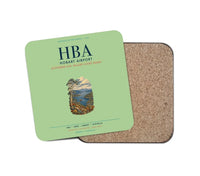 Thumbnail for Hobart Airport (HBA) design on light green 1 piece coaster