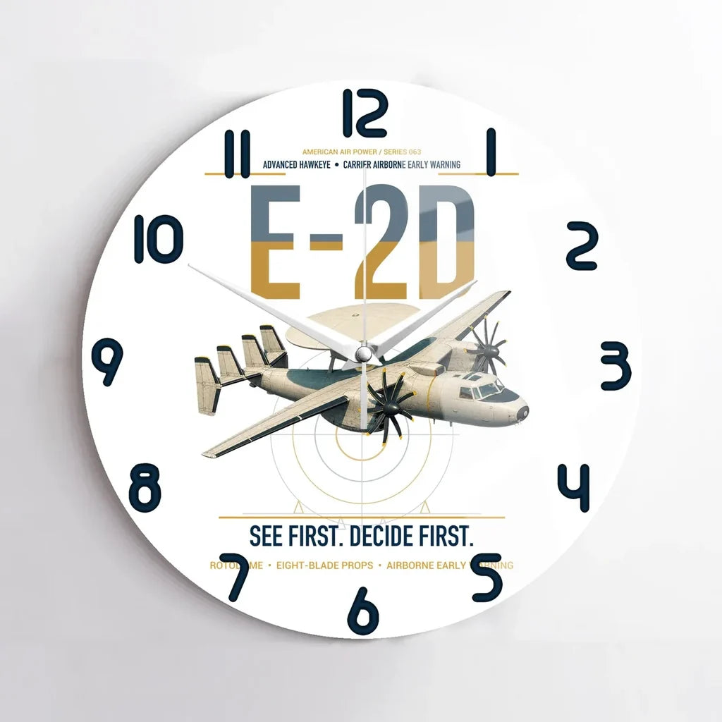 E-2D Advanced Hawkeye design on white no frame wall clock