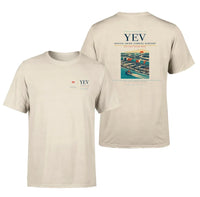 Thumbnail for Inuvik (Mike Zubko) Airport (YEV) design printed on beige double-side t-shirt