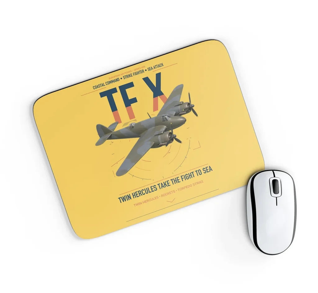 Bristol Beaufighter TF X design on yellow rectangle mouse pad