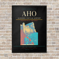 Thumbnail for Alghero–Fertilia Airport AHO - Canvas Framed - Black
