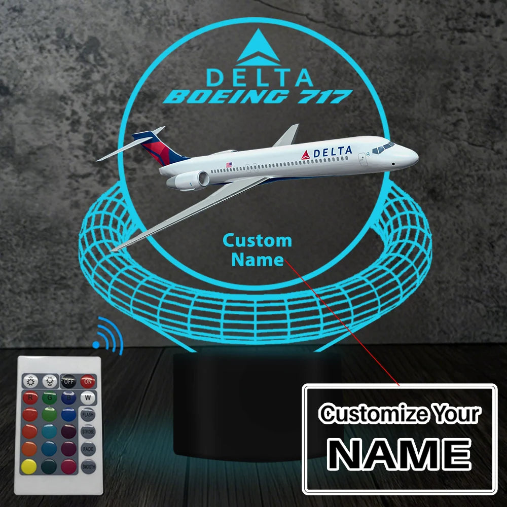Customisable Boeing 717 3D Lamp - view 3