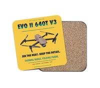 Thumbnail for Autel EVO II Dual 640T V3 design on yellow 1 piece coaster