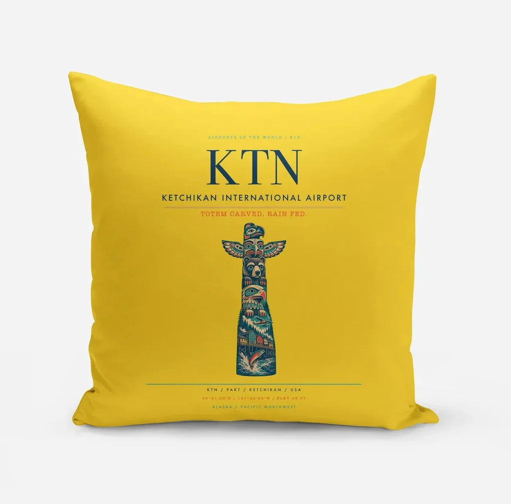 Ketchikan International Airport (KTN) design on yellow pillow
