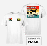 Thumbnail for Customisable Husband & Dad & Pilot T-Shirt - view 3