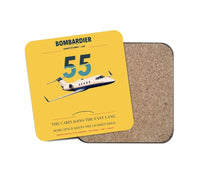 Thumbnail for Bombardier Learjet 55 design on yellow 1 piece coaster