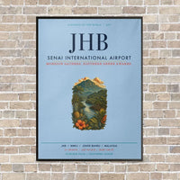 Thumbnail for Senai International Airport JHB vertical canvas print - framed - light blue background