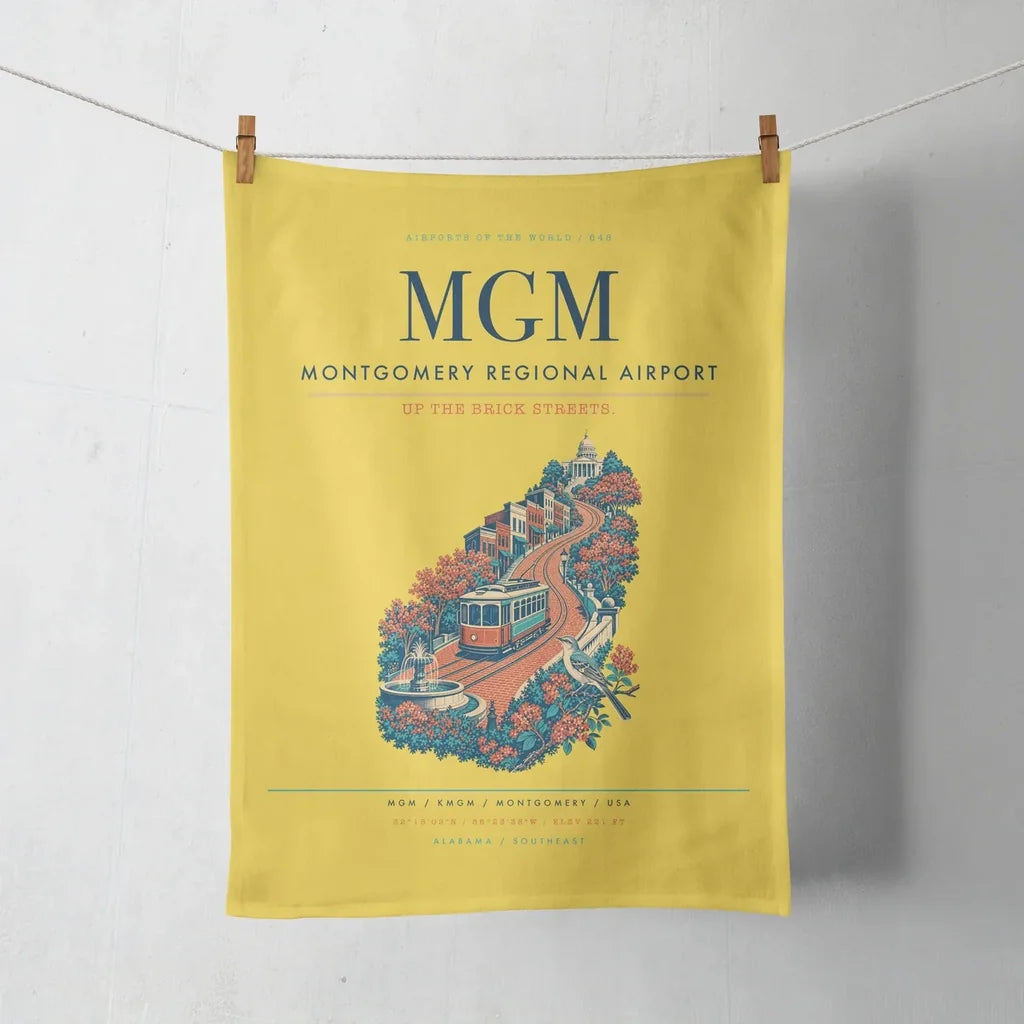 Montgomery Regional Airport (MGM) design on yellow towel