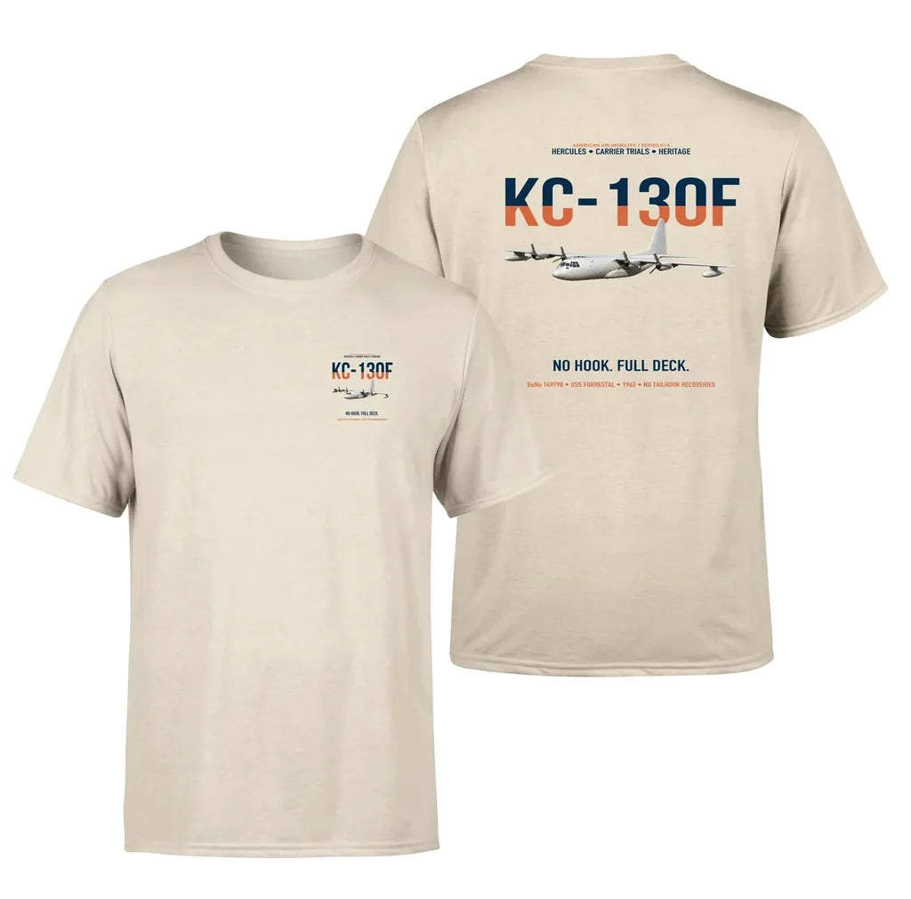 KC-130F BuNo 149798 design on beige double-side t-shirt, double-side print