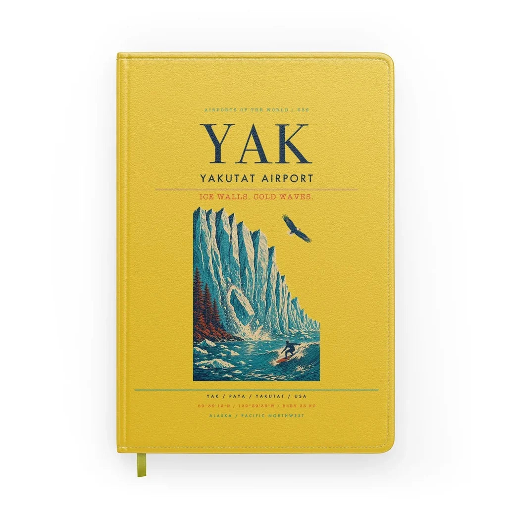 Yakutat Airport (YAK) design on yellow notebook