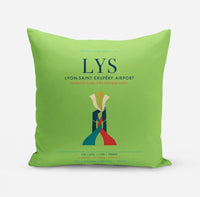 Thumbnail for Lyon-Saint Exupéry Airport (LYS) design on light green pillow