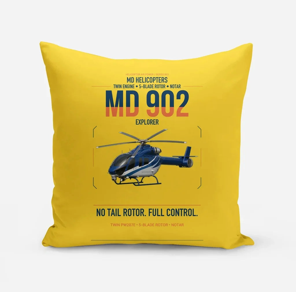 MD Helicopters MD 902 Explorer design on yellow pillow