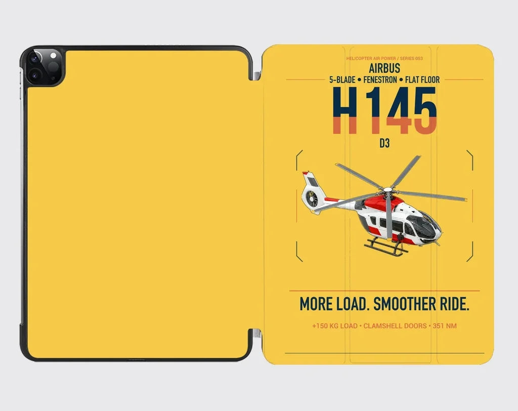 Airbus H145 D3 design on yellow ipad tablet case