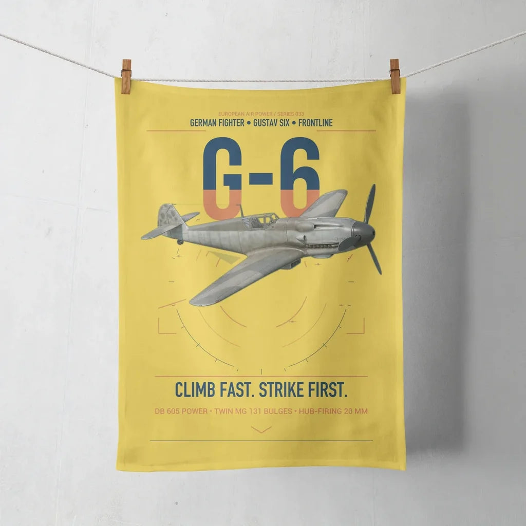 Messerschmitt Bf 109G-6 design on yellow towel