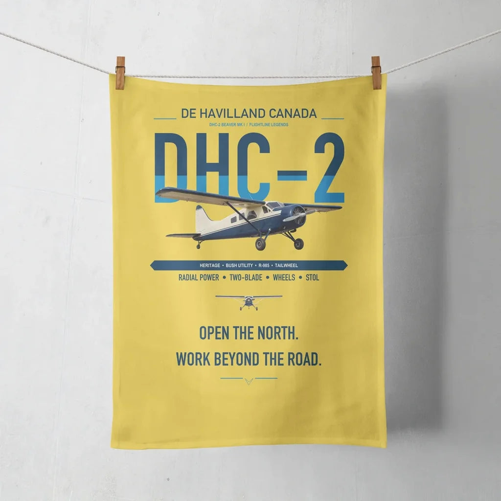 DHC-2 Beaver Mk I design on yellow towel