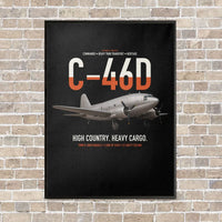Thumbnail for C-46D Commando vertical canvas print - framed - black background