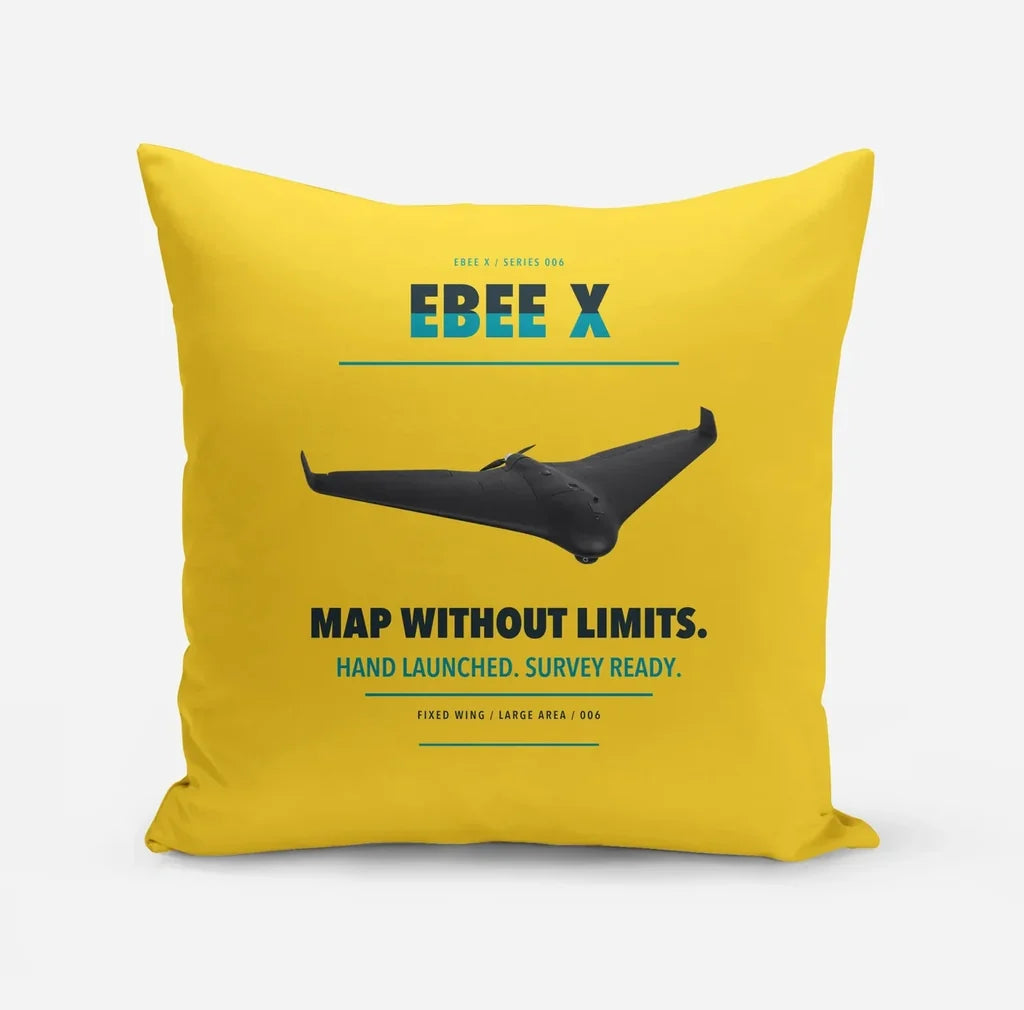 AgEagle eBee X design on yellow pillow