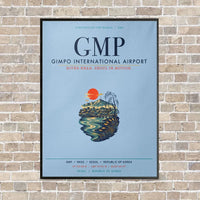 Thumbnail for Gimpo International Airport GMP vertical canvas print - framed - light blue background