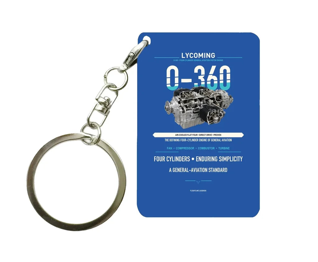 O-360 Key Chain design on blue key chain