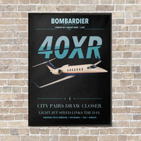 Thumbnail for Bombardier Learjet 40XR vertical canvas print - framed - black background